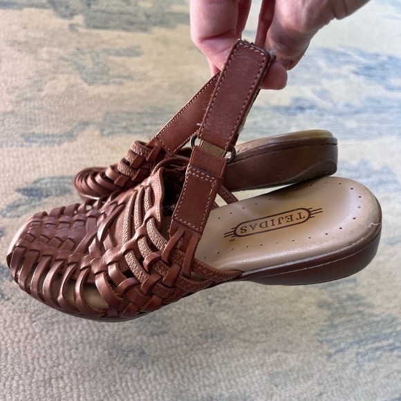 TEJIDAS LEATHER SLINGBACK HUARACHES SIZE 8.5 WIDE - Picture 3 of 9